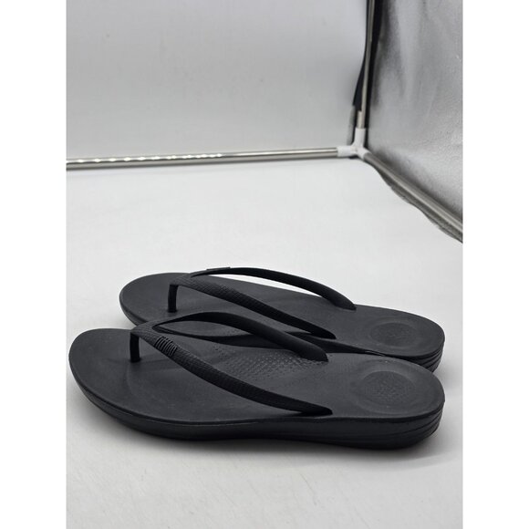 FitFlop Sandals Womens Size 7 Black IQushion Thong Flip Flop Comfort Shoes - Picture 5 of 11